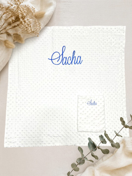 Plaid bébé brodé & protège carnet personnalisé