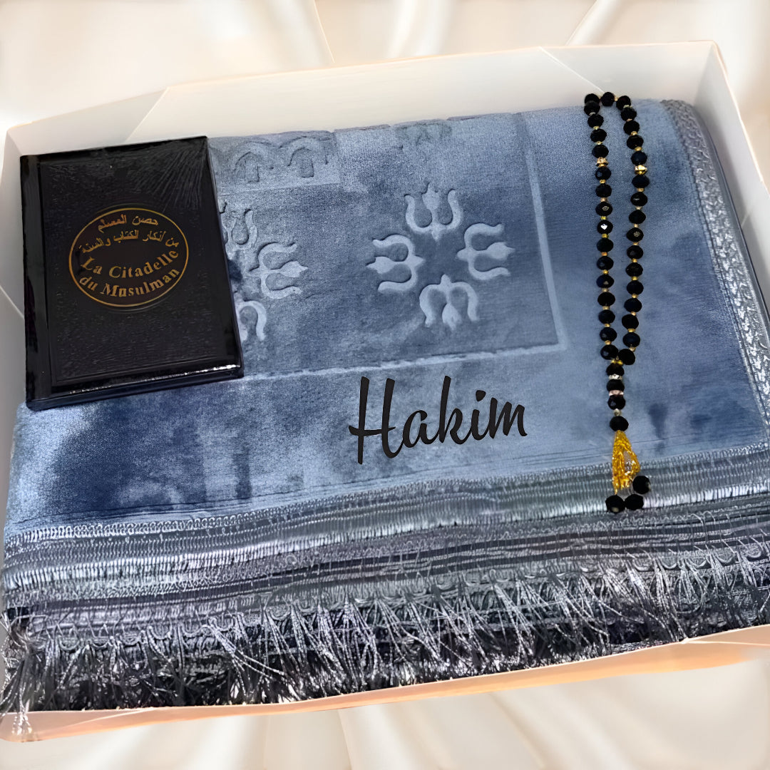 Coffret Cadeau Islamique – Tapis de Prière, Tasbih & Citadelle du Musulman