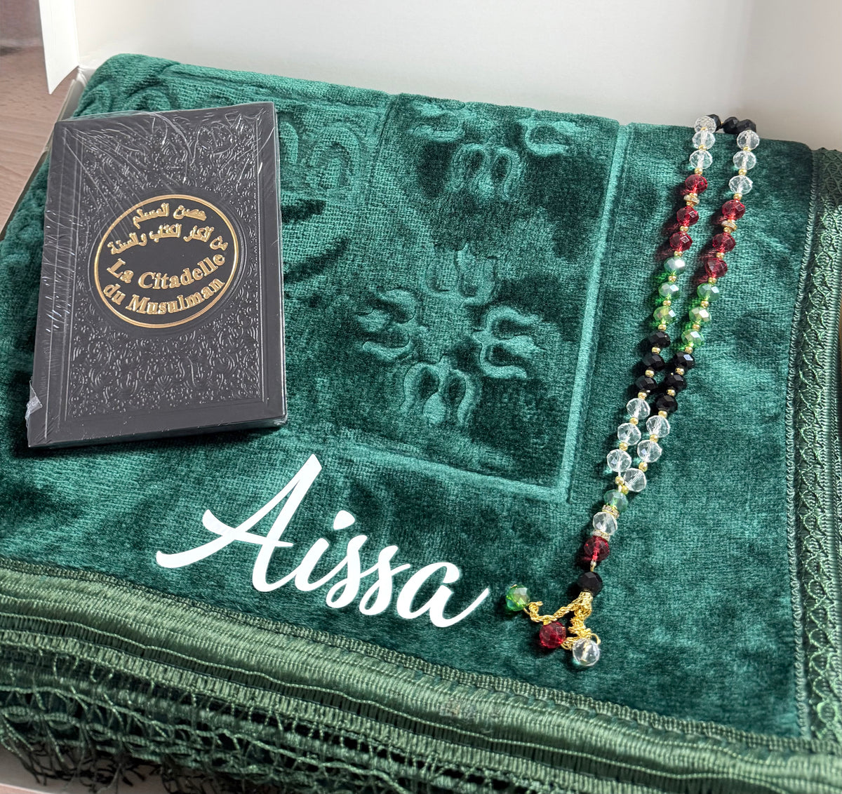 Coffret Tapis de Prière, Tasbih & Citadelle du Musulman/Coffret cadeau islamique