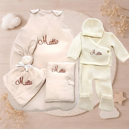 Ensemble naissance personnalisé brodé