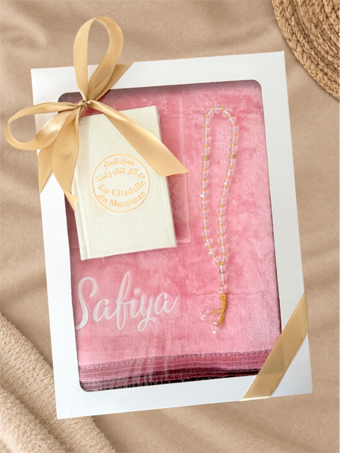 Coffret Tapis de Prière, Tasbih & Citadelle du Musulman/Coffret cadeau islamique