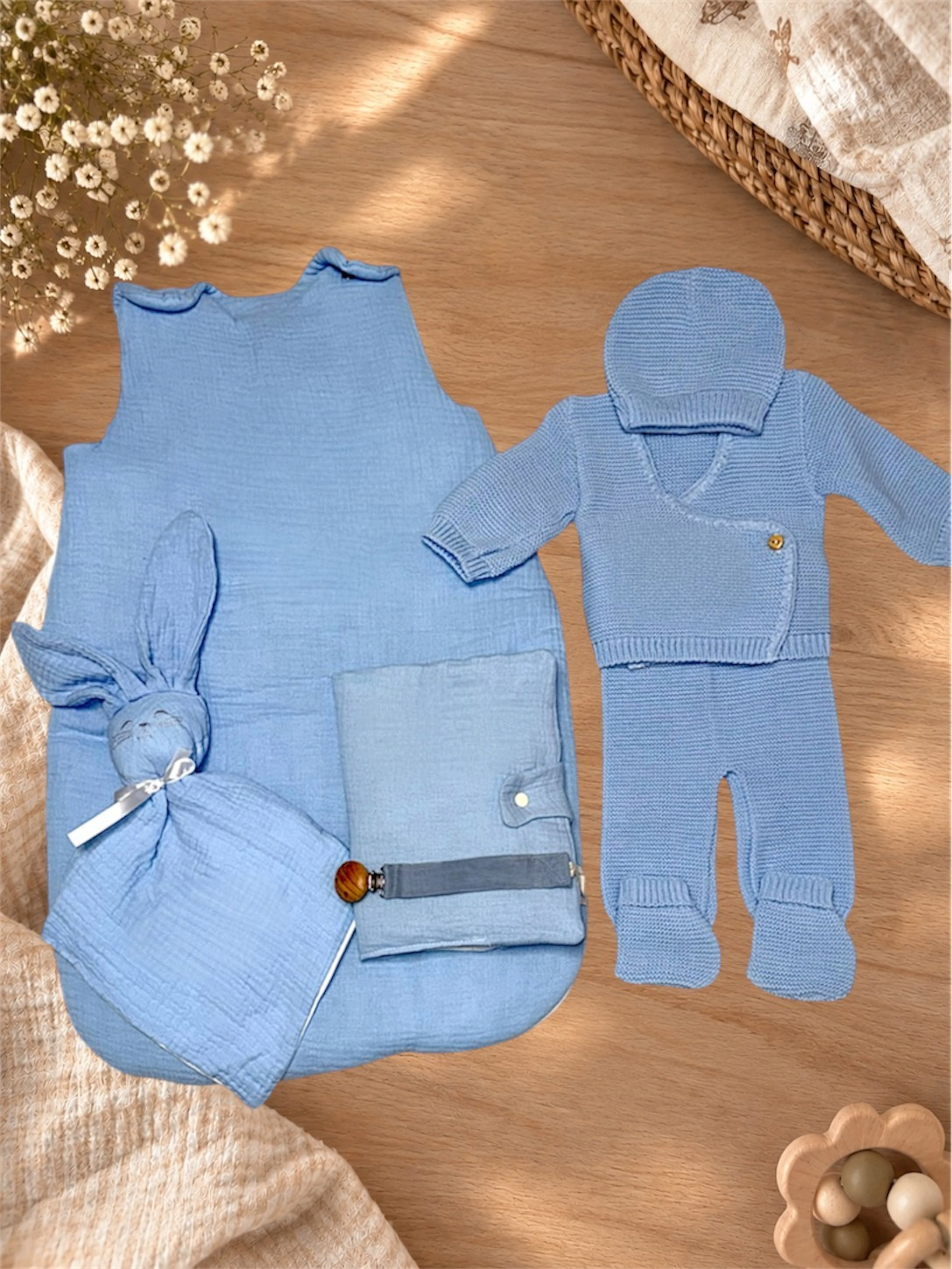 Coffret naissance personnalisé brodé – Cadeau bébé