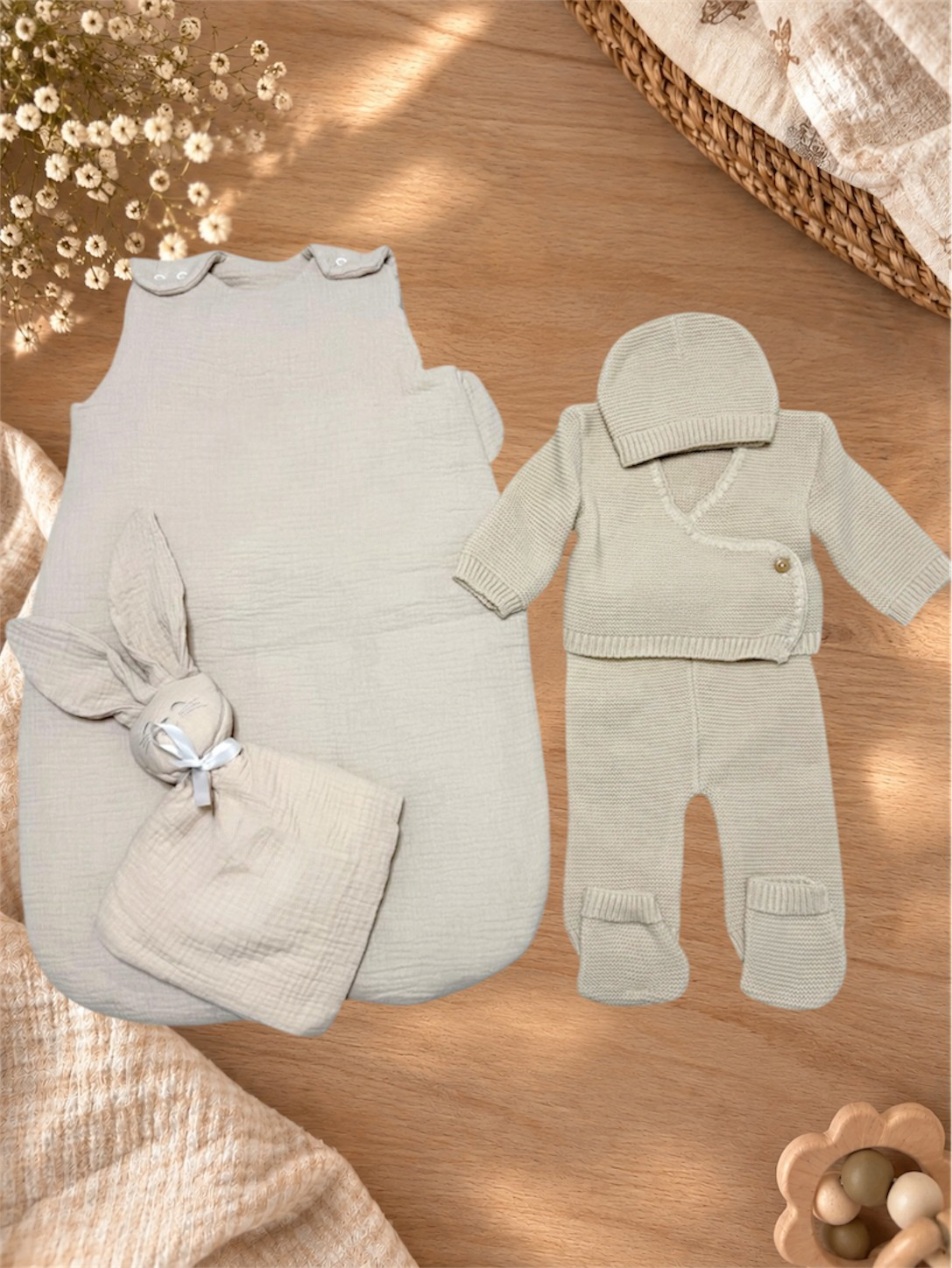 Coffret naissance personnalisé brodé – Cadeau bébé