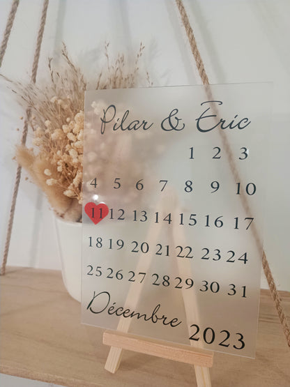 Calendrier date personnalisé