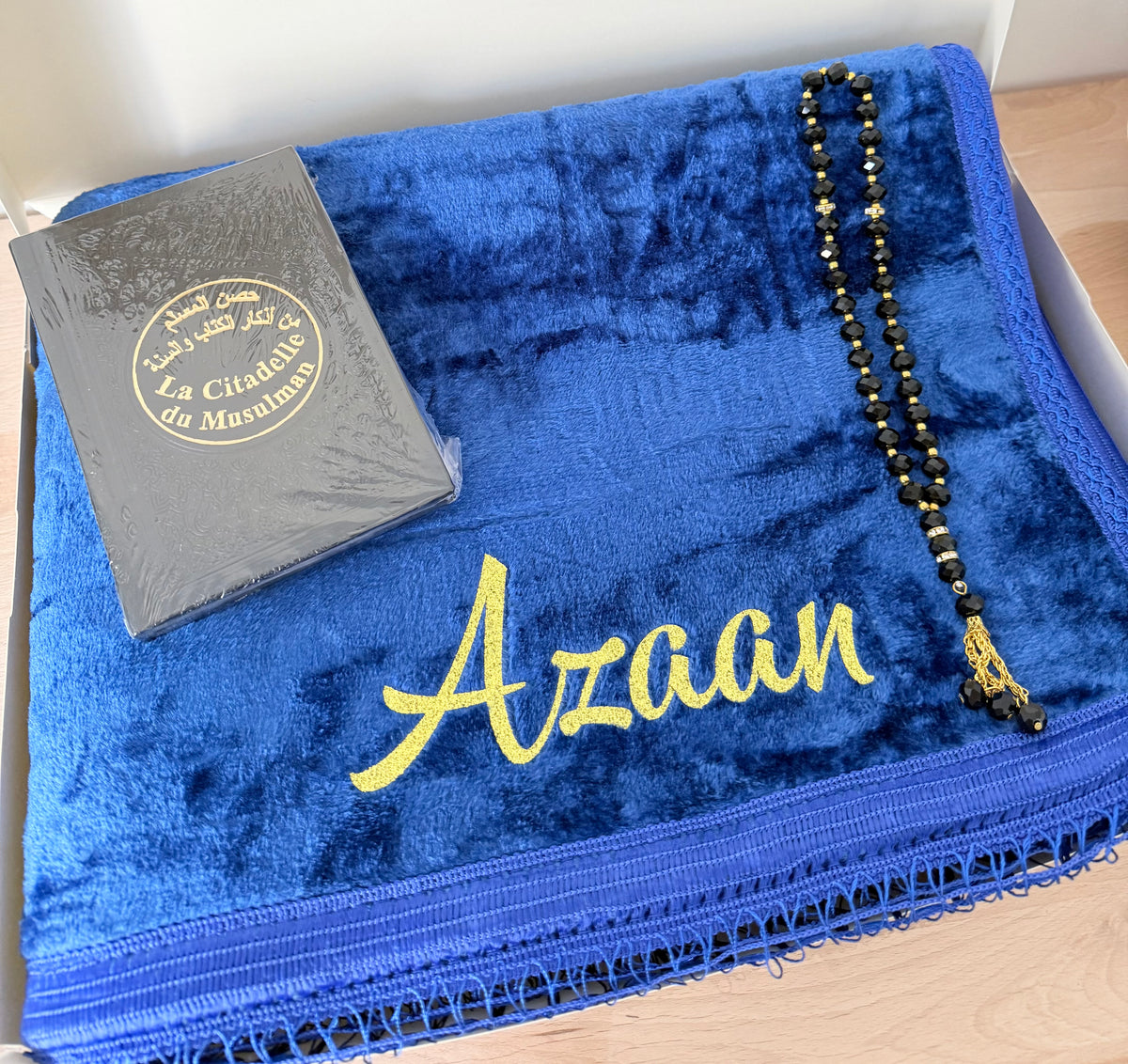 Coffret Tapis de Prière, Tasbih & Citadelle du Musulman/Coffret cadeau islamique