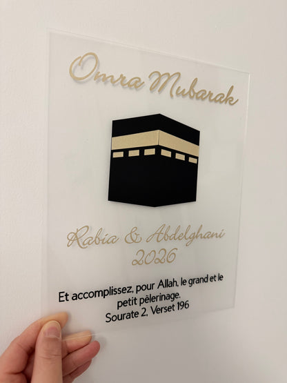 Cadeau Omra/Hajj Moubarak personnalisé