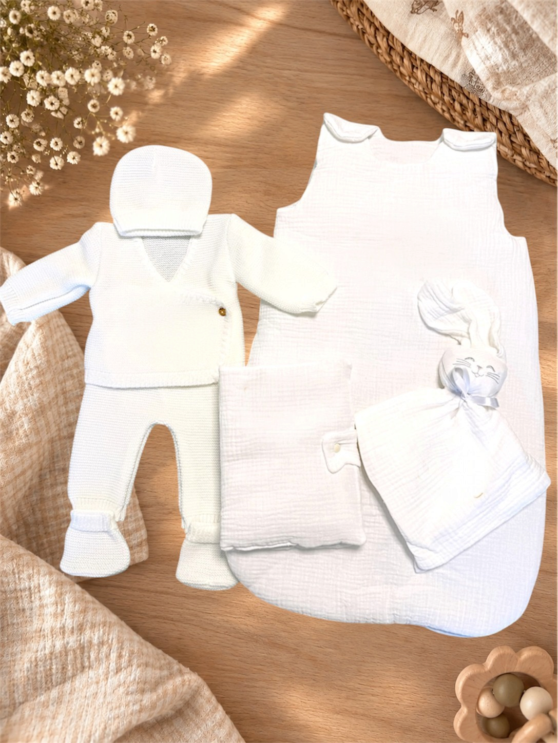 Coffret naissance personnalisé brodé – Cadeau bébé
