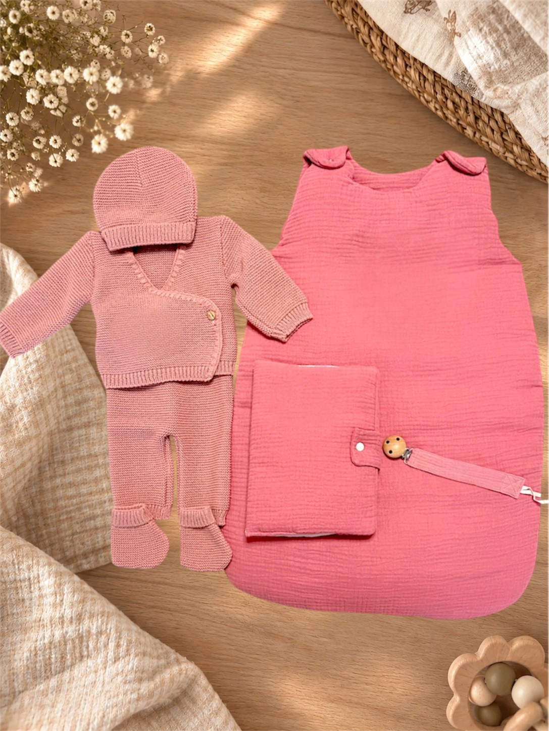 Coffret naissance personnalisé brodé – Cadeau bébé