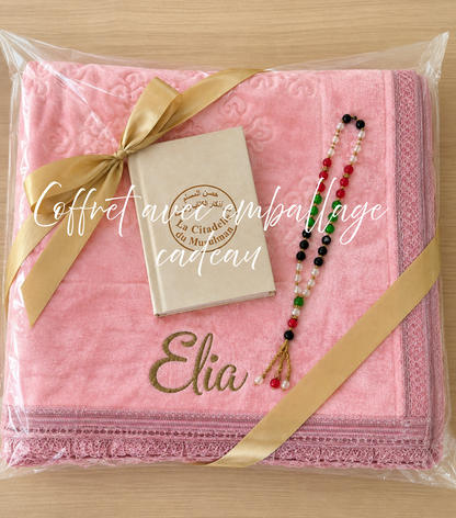 Coffret Tapis de Prière, Tasbih & Citadelle du Musulman/Coffret cadeau islamique