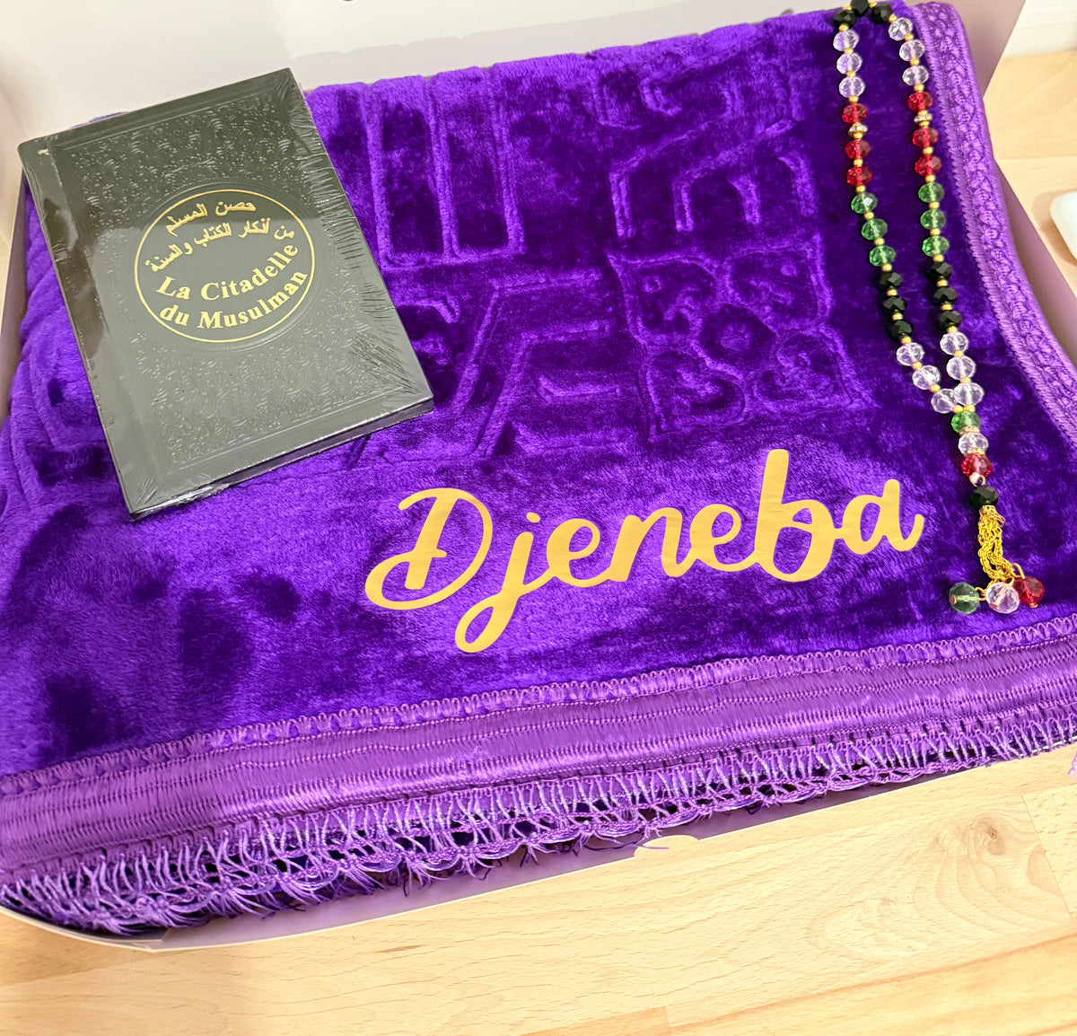 Coffret Tapis de Prière, Tasbih & Citadelle du Musulman/Coffret cadeau islamique