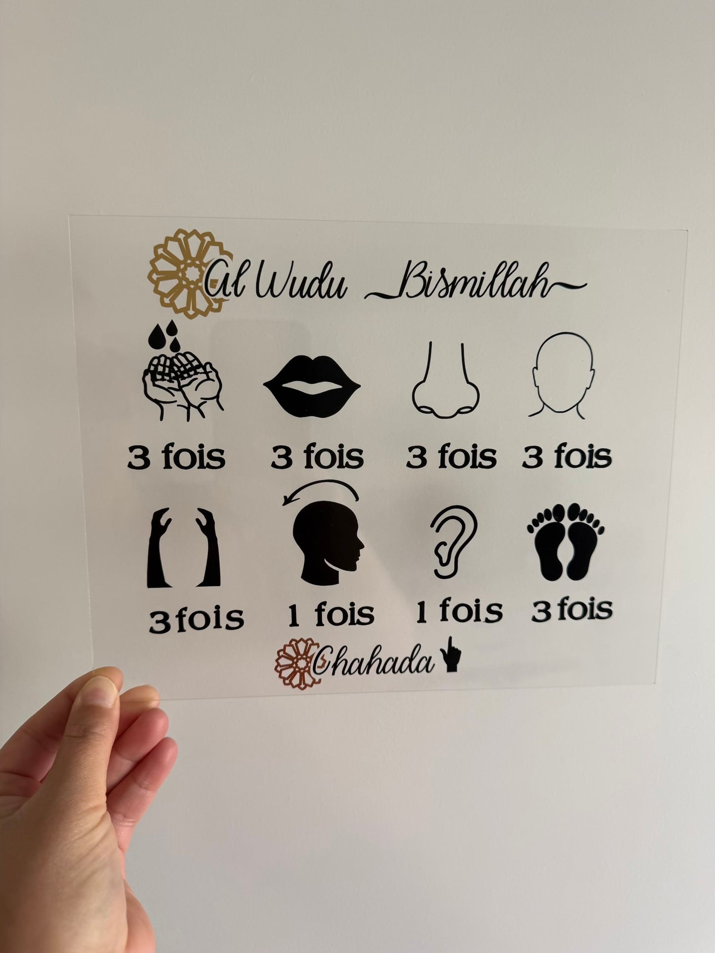 Plaque Ablutions en plexiglass