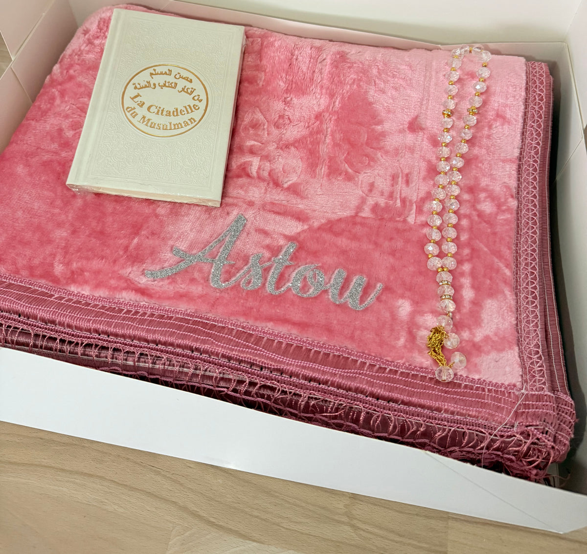 Coffret Tapis de Prière, Tasbih & Citadelle du Musulman/Coffret cadeau islamique