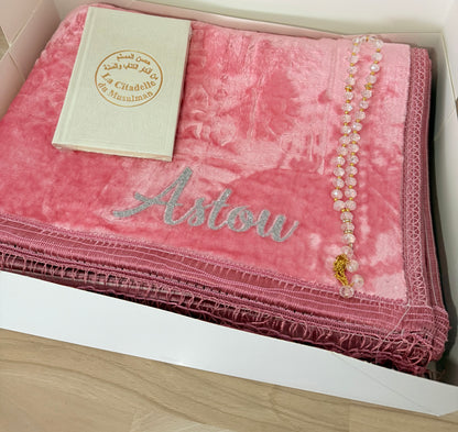 Coffret Tapis de Prière, Tasbih & Citadelle du Musulman/Coffret cadeau islamique