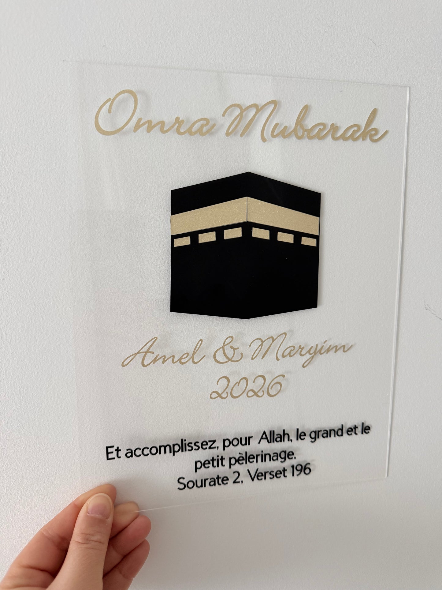 Cadeau Omra/Hajj Moubarak personnalisé