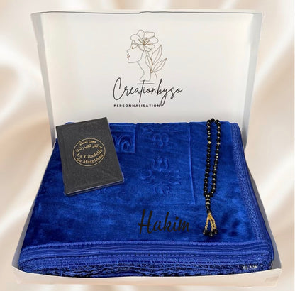 Coffret Cadeau Islamique – Tapis de Prière, Tasbih & Citadelle du Musulman