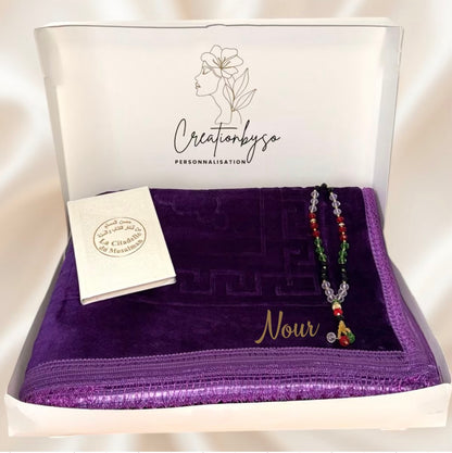 Coffret Cadeau Islamique – Tapis de Prière, Tasbih & Citadelle du Musulman