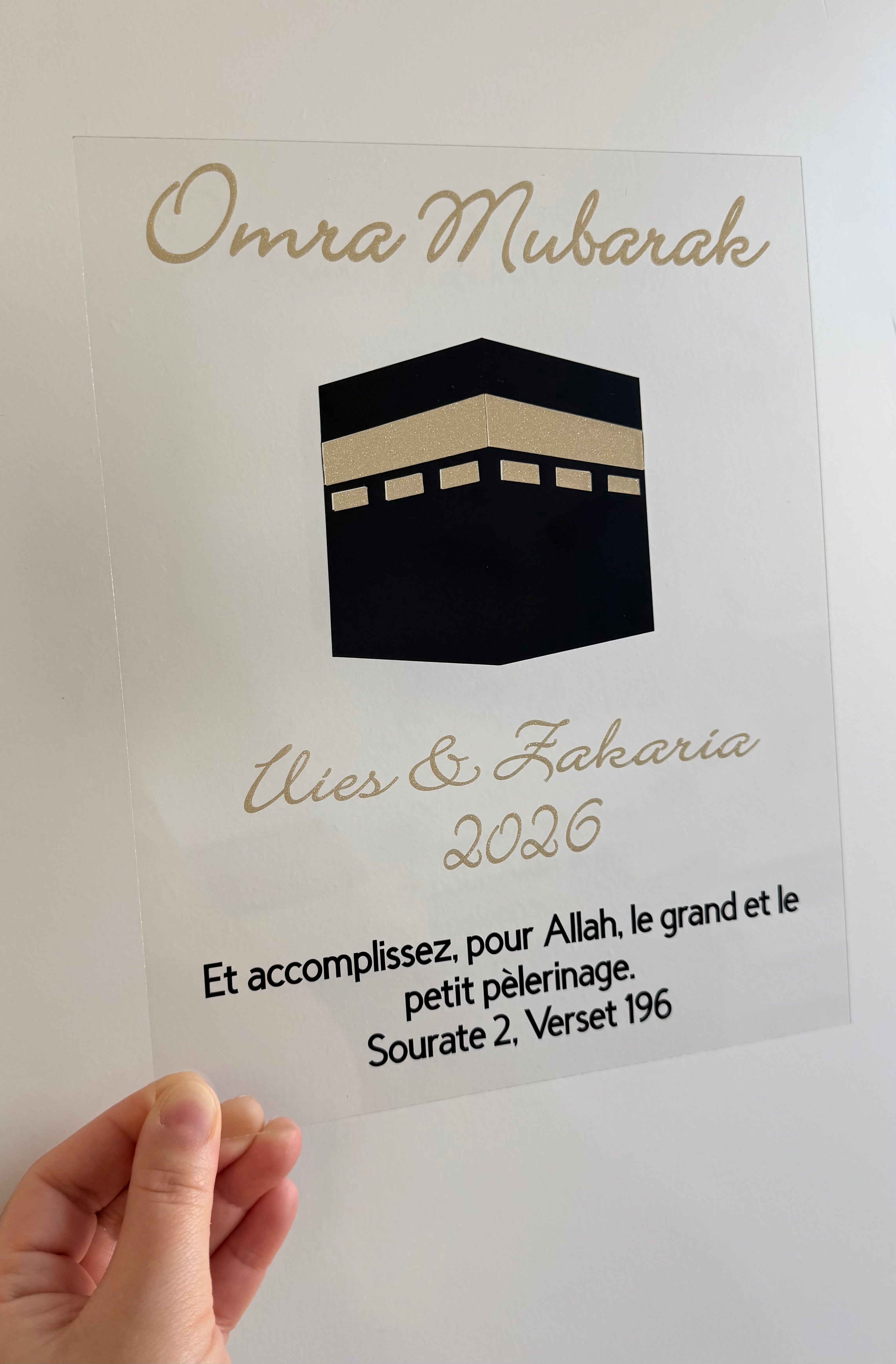 Plexiglass Personnalisé – Omra Moubarak Creationbyso