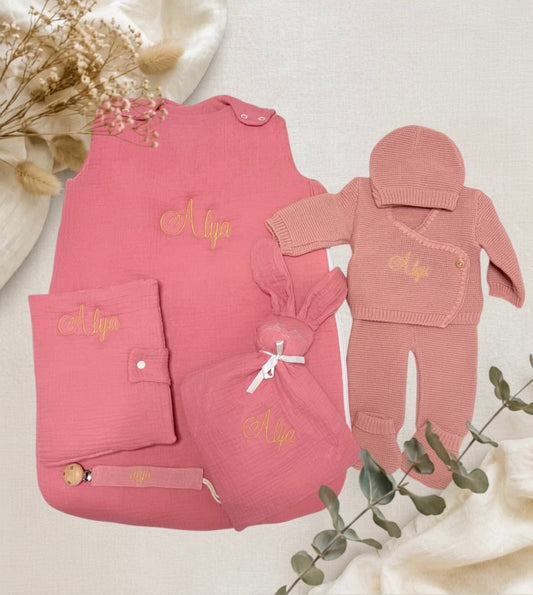 Ensemble naissance personnalisé brodé – Cadeau bébé