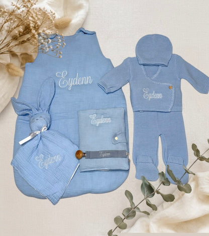 Ensemble naissance personnalisé brodé – Cadeau bébé