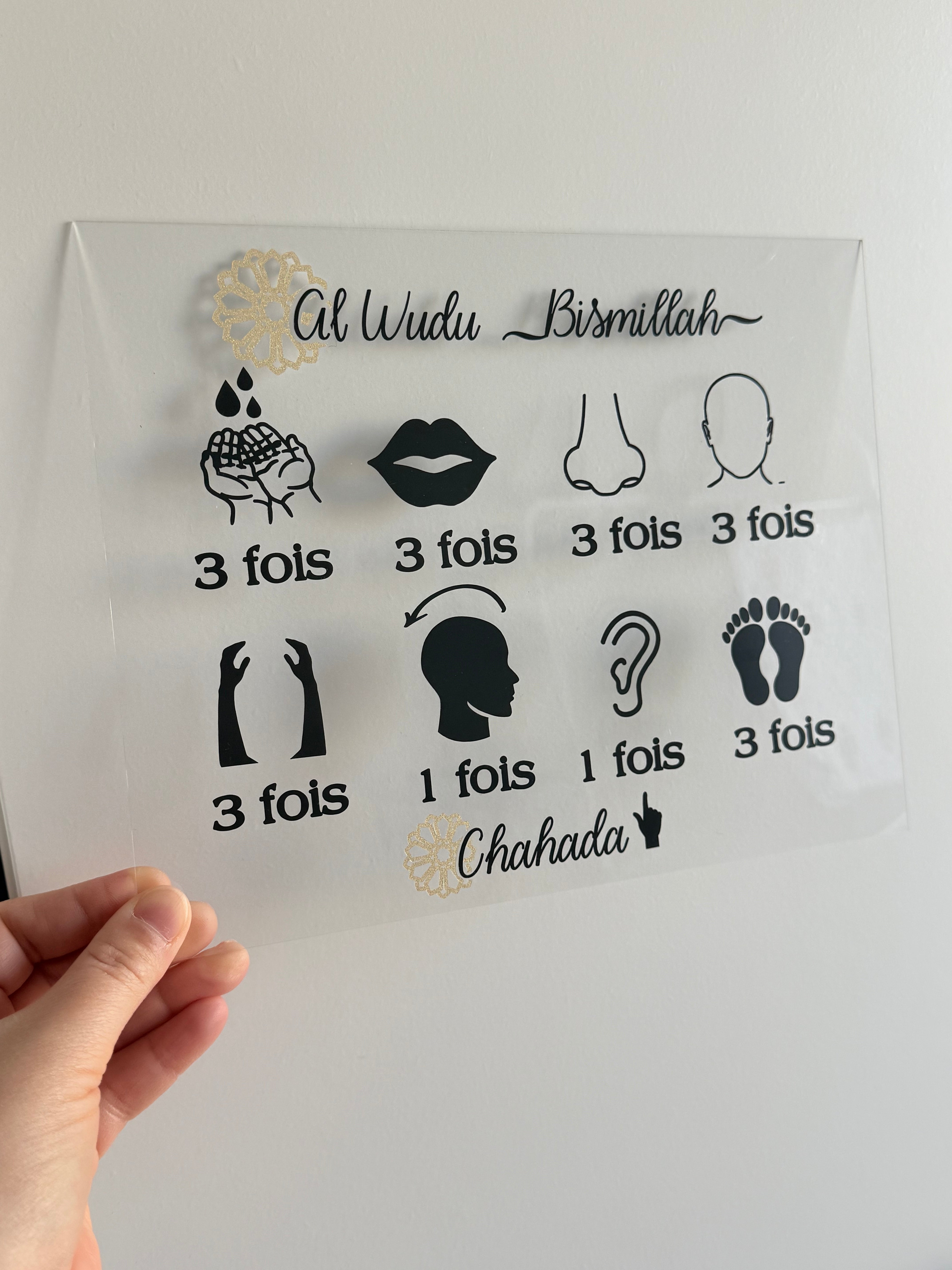 Plaque Ablutions en plexiglass Creationbyso