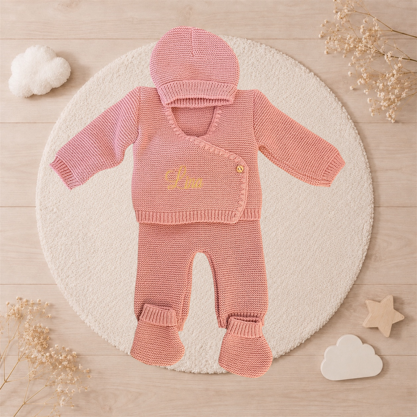 Ensemble naissance personnalisé brodé