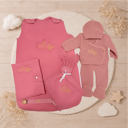 Ensemble naissance personnalisé brodé