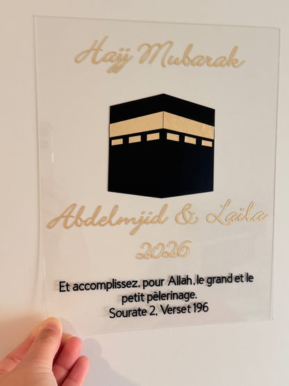 Cadeau Omra/Hajj Moubarak personnalisé