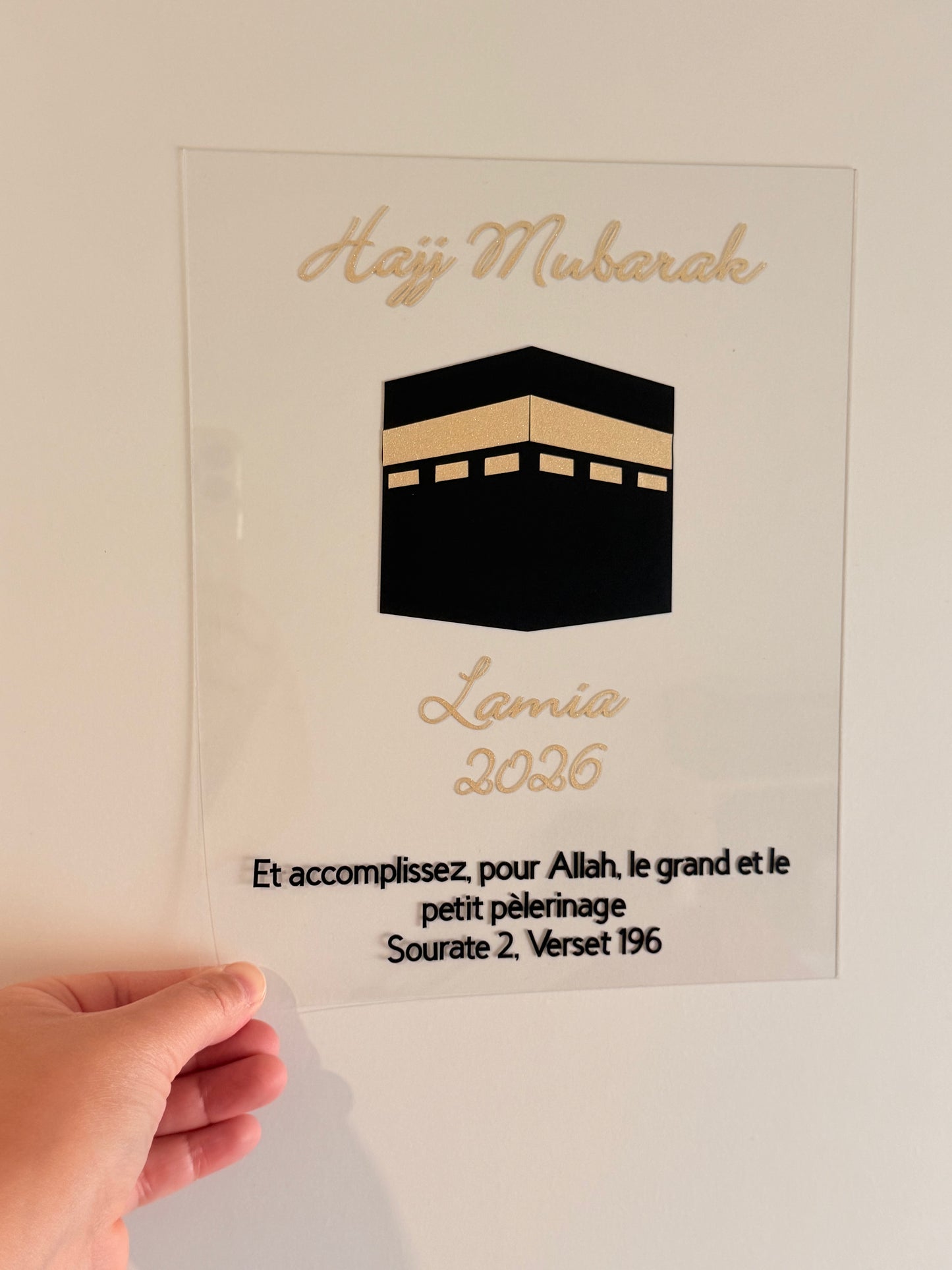 Cadeau Omra/Hajj Moubarak personnalisé
