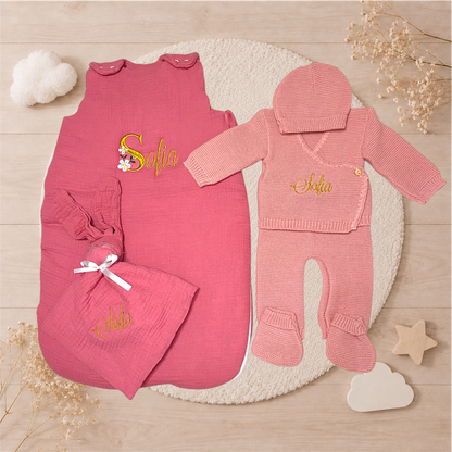 Ensemble naissance personnalisé brodé