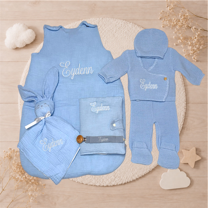 Ensemble naissance personnalisé brodé