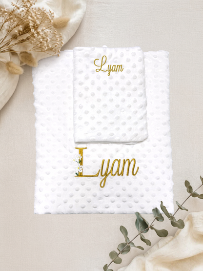 Plaid bébé brodé & protège carnet personnalisé