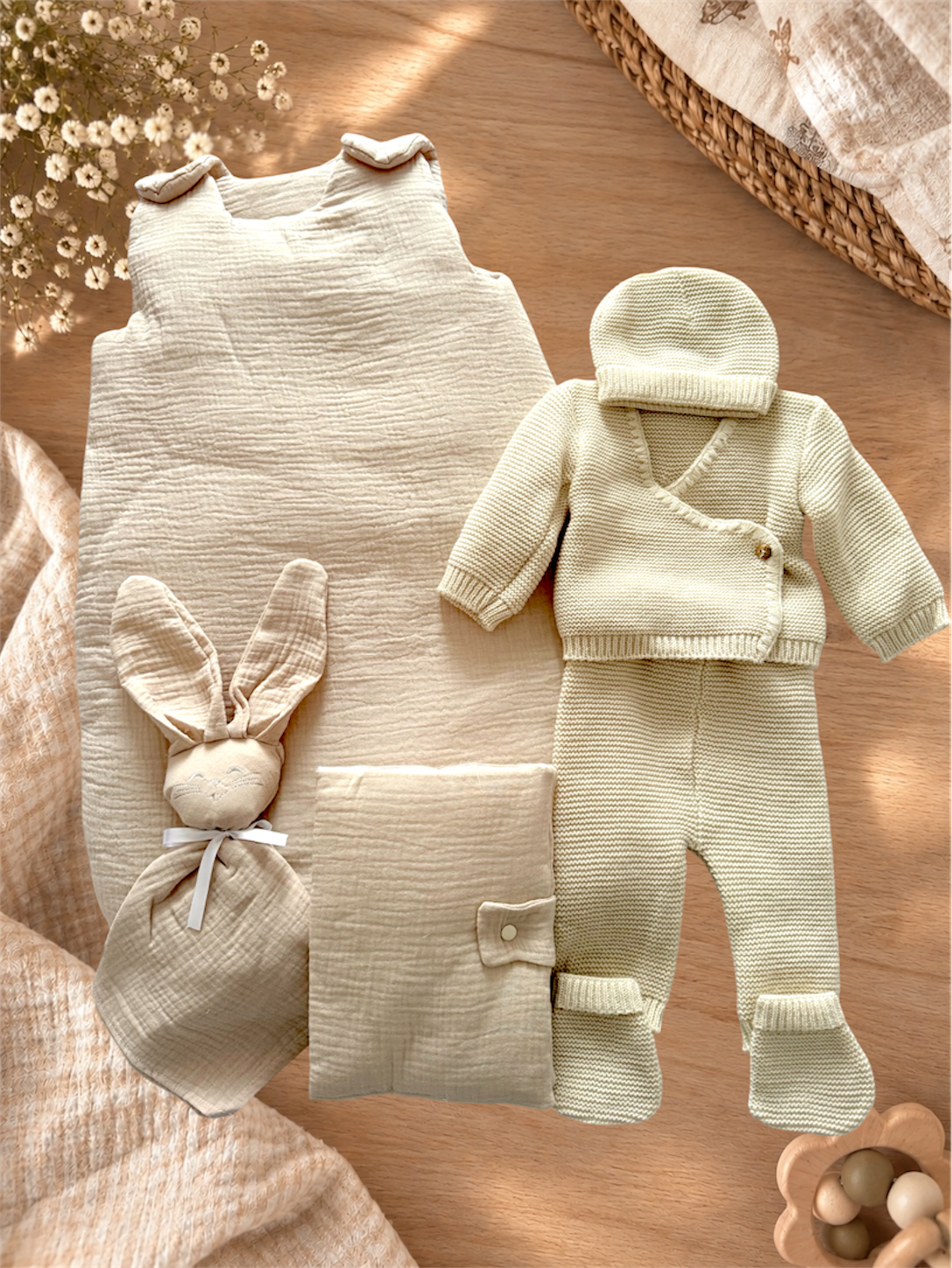 Coffret naissance personnalisé brodé – Cadeau bébé