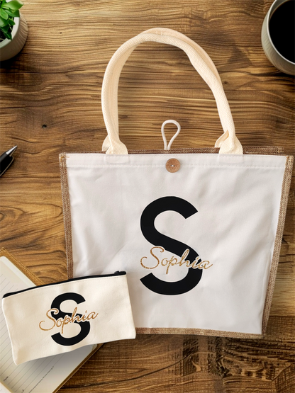 Sac caba personnalisé/ trousse personnalisé avec prénom
