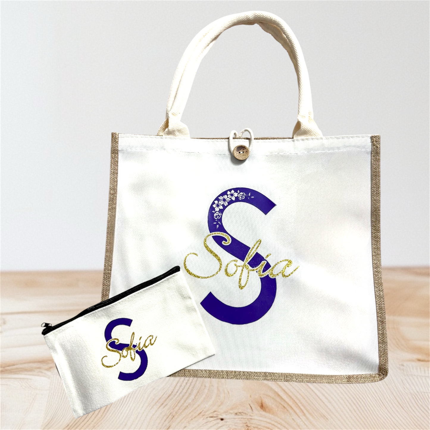 Sac caba personnalisé/ trousse personnalisée avec prénom