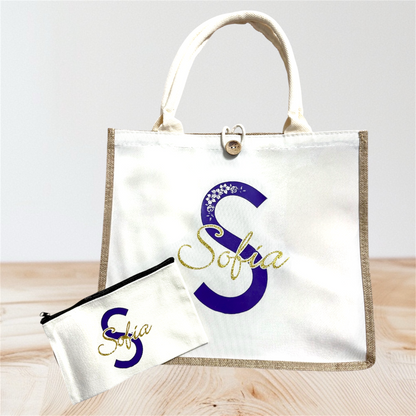 Sac caba personnalisé/ trousse personnalisée avec prénom