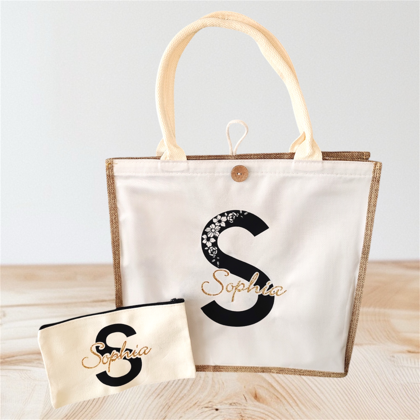 Sac caba personnalisé/ trousse personnalisée avec prénom