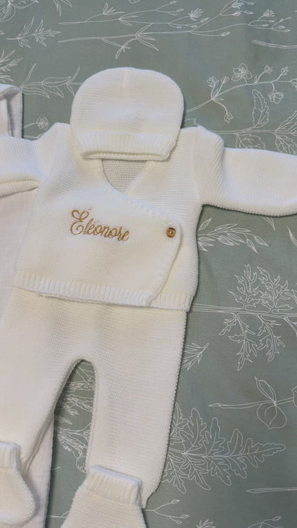 Ensemble naissance personnalisé brodé